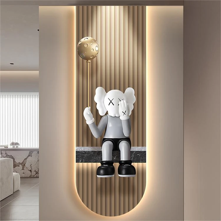 高级感入户玄关装饰画kaws灯画客厅背景墙挂画轻奢尽头壁画A331