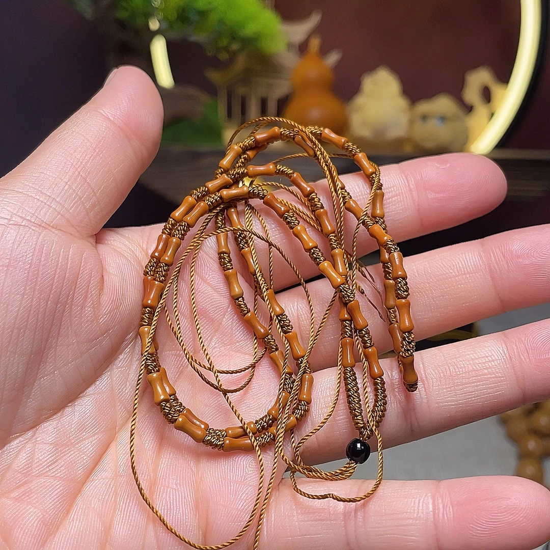 竹节链    橄榄核雕 纯手工 长度50CM 可拉长佩戴 橄榄核核雕