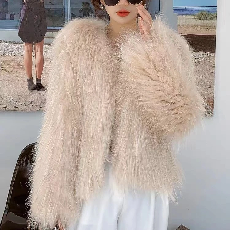 新款加密貉子毛编织外套女年轻显瘦短款（价格直播间为准）