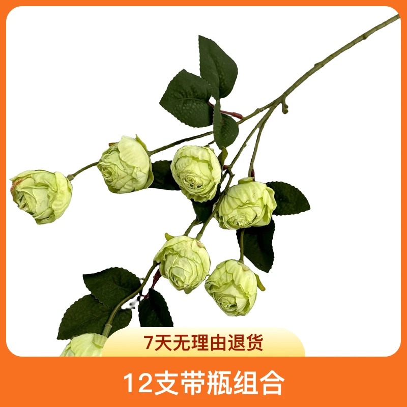 7头情人玫12支带瓶居家摆件拍照摄影道具餐厅客厅摆件