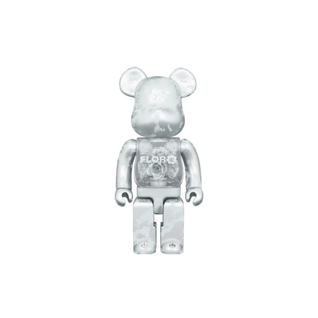 Bearbrick 积木熊  Flora 银色玫瑰 400%