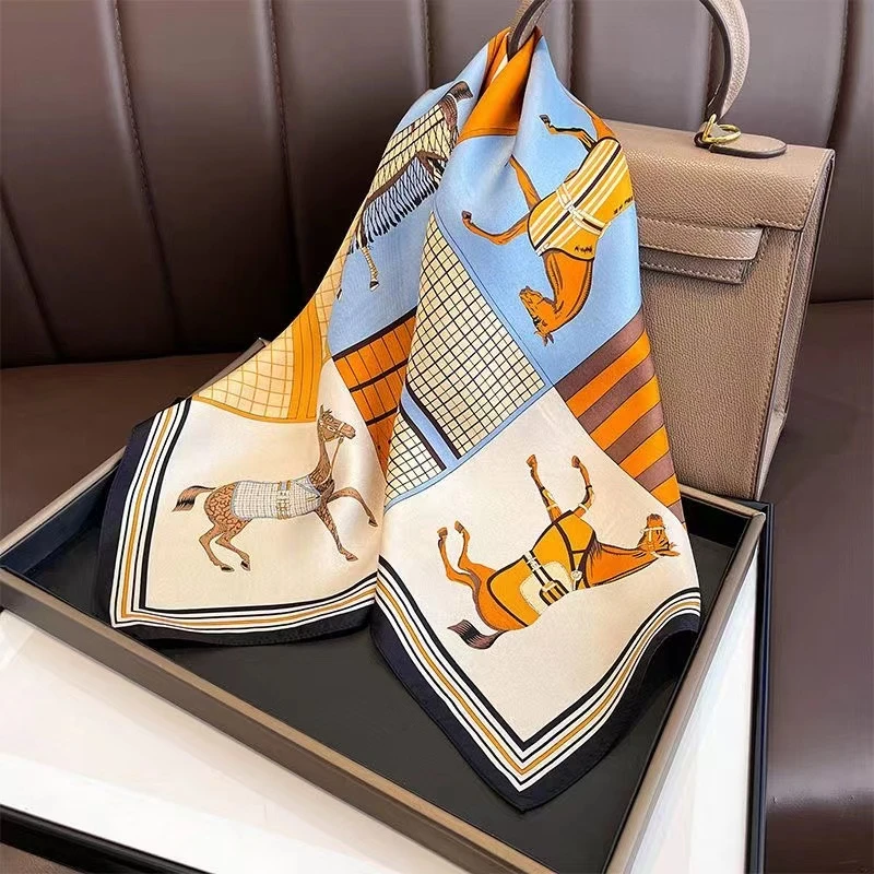 70小方巾女百搭文艺装饰复古冬季领巾职业春秋气质女士双面