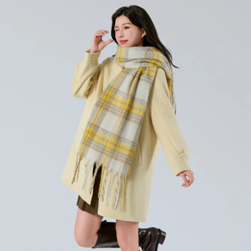 秋冬季女韩系美拉德纯色氛围感围巾雅丹风女学生情侣时尚百搭围脖