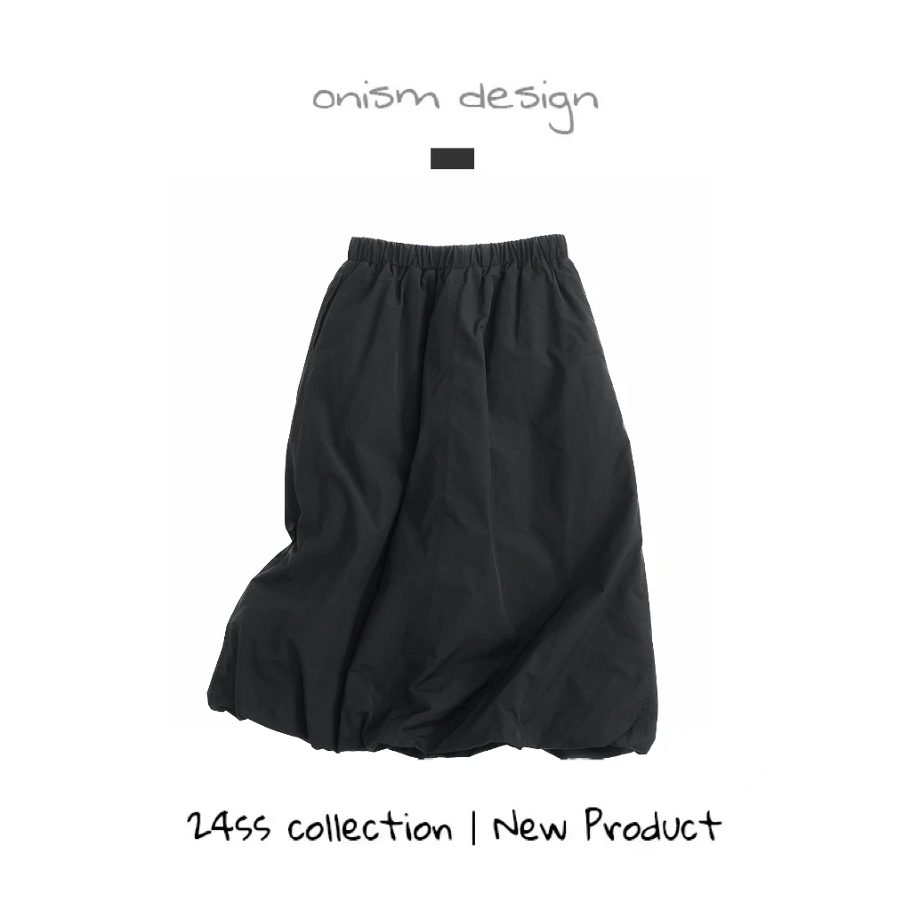 “昭昭待放”日系休闲橡筋腰夹棉花苞半身裙宽松简约云朵裙