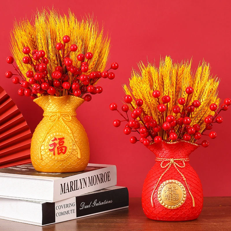 天然黄金麦穗客厅摆件家居装饰大麦干花束福袋客厅摆设乔迁仿真花