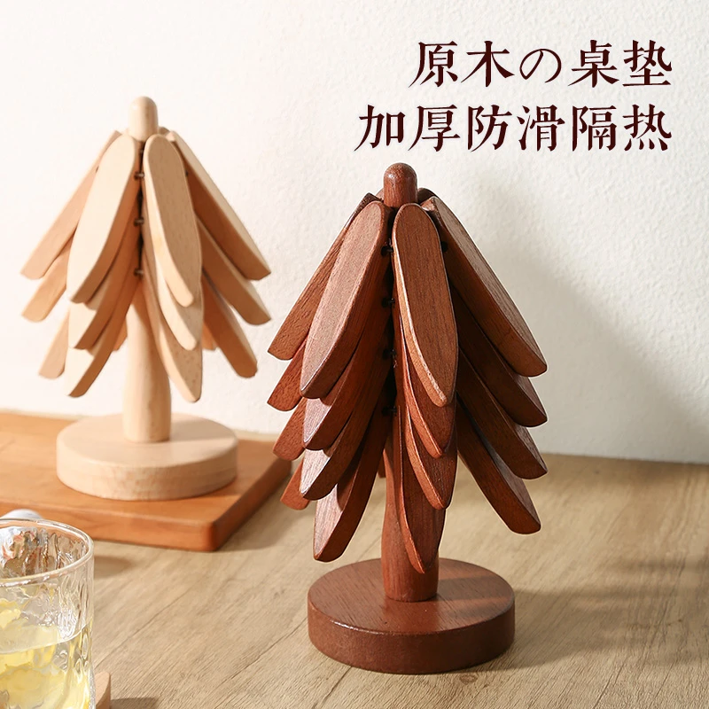 维艾一棵树隔热垫高档餐桌锅垫实木防烫餐垫碗砂锅垫子家用耐高温