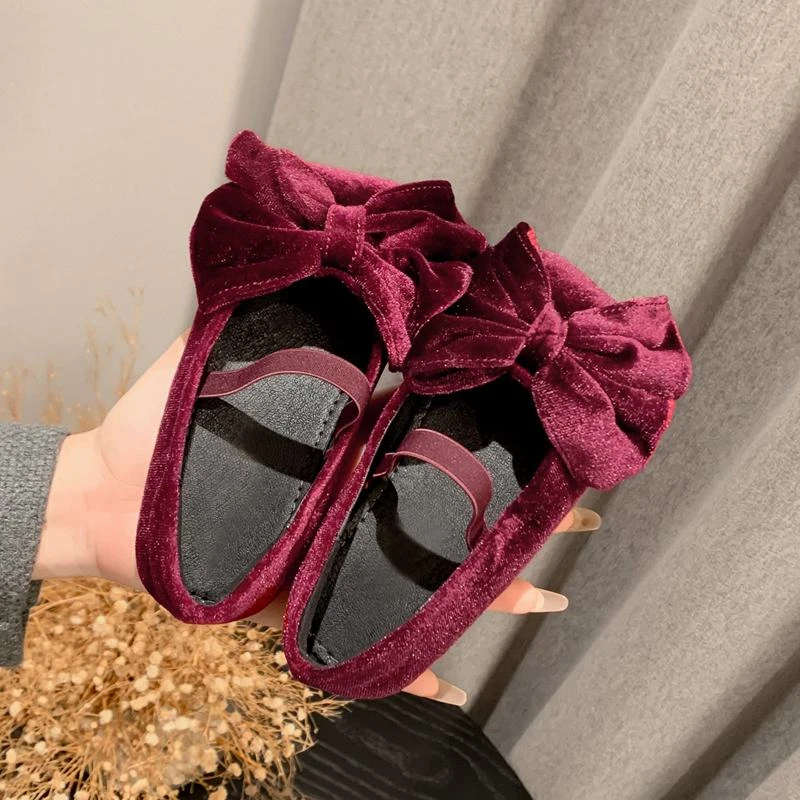 nimila/尼米拉【晚宴】女童公主鞋2023秋新款蝴蝶结小皮鞋单鞋软底