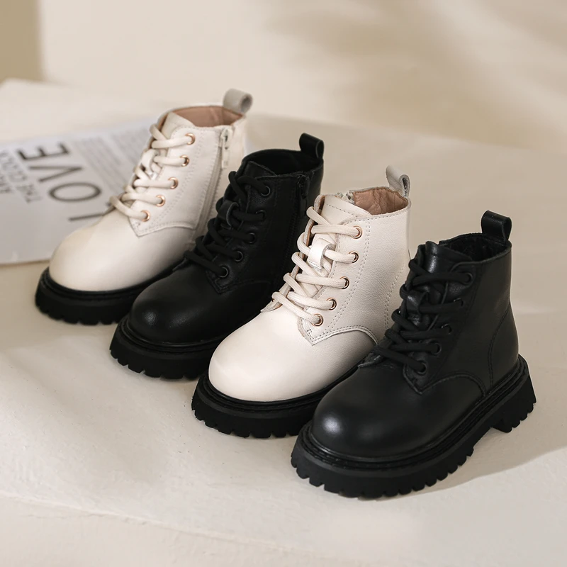 nimila/尼米拉真皮女童马丁靴2023秋冬季新款网红短靴皮靴秋鞋