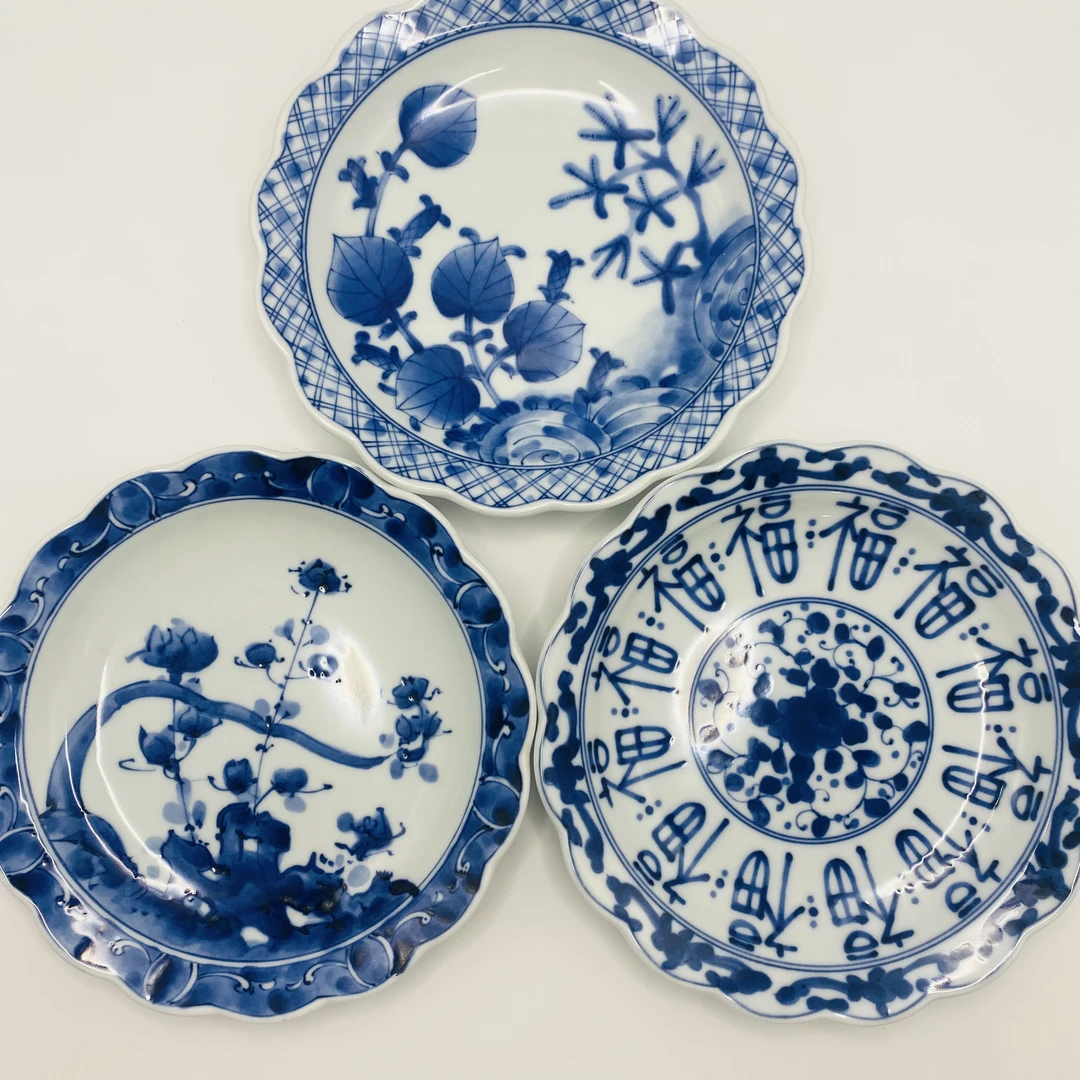 【尔滨兄弟专属】正品美浓高端手绘釉下青花日式家用随机发菜盘