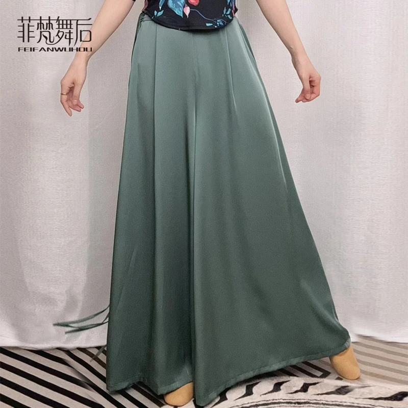 菲梵舞后新款现代舞练功服直筒阔腿裤飘逸中国舞古典舞舞蹈服装