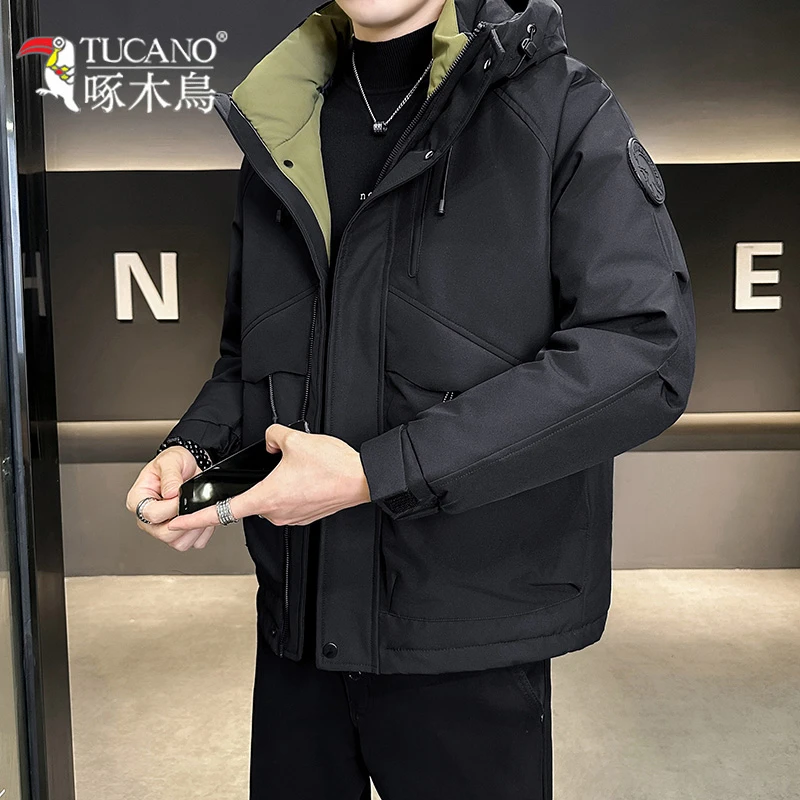 TUCANO/啄木鳥工装冲锋衣羽绒服男连帽新款冬季防水保暖加厚外套