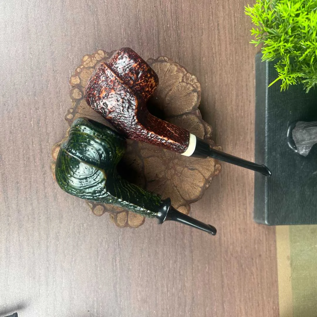 石楠木烟斗桌斗圆判官 双色可选择 长短款可选 9mm孔道 带配件