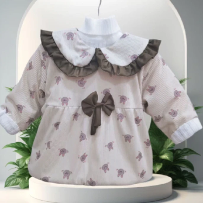 宝宝秋冬加棉加厚罩衣男女儿童吃饭围兜防脏婴儿围裙