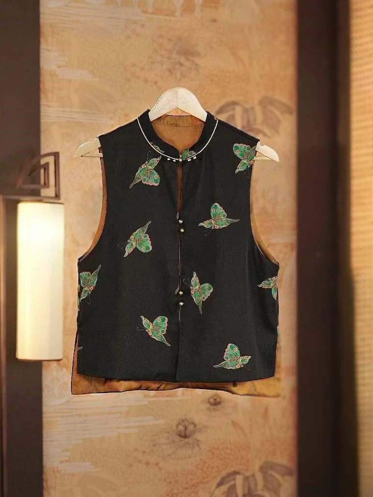 [绿蝶]秋季新款新中式马甲3002