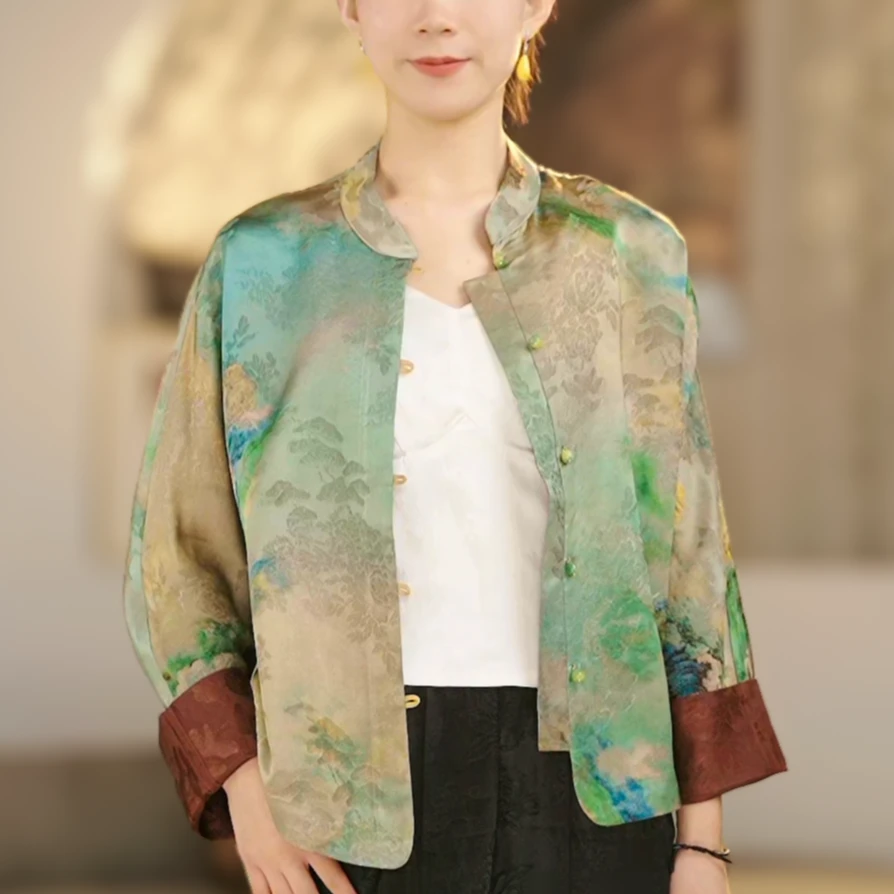 [山峦]秋季国风新款中式外套衬衫3044