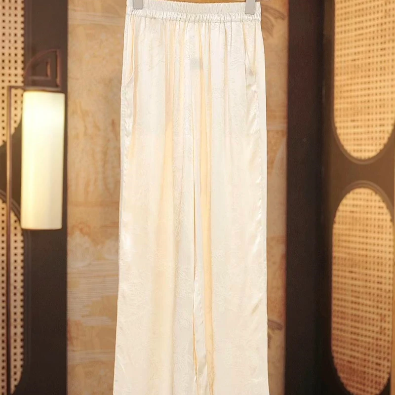 [牡丹花]2024中式复古时尚百搭裤  春日休闲新款4004X