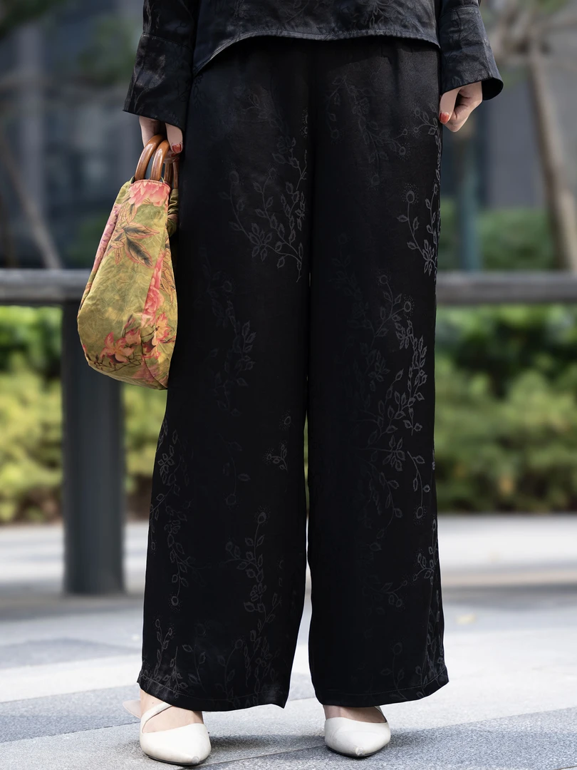 [小叶子]2024秋季新款新中式宽松休闲裤1019