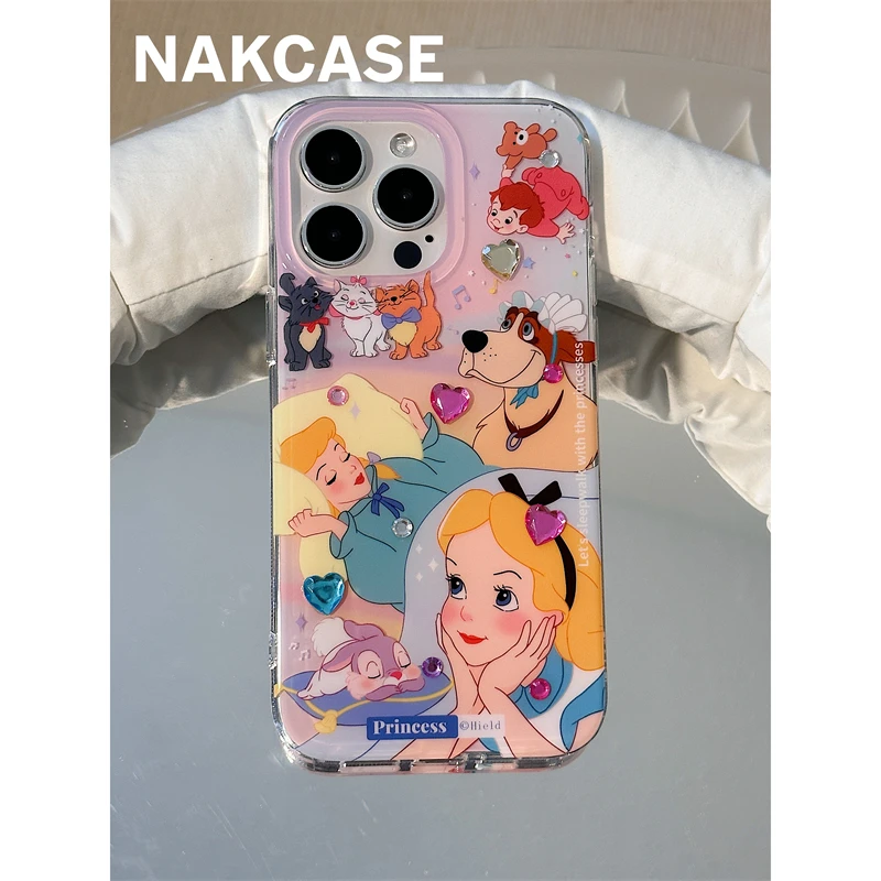 亨跃动漫公主双层壳爱丽丝小动物苹果14promax/iPhone13/12手机壳