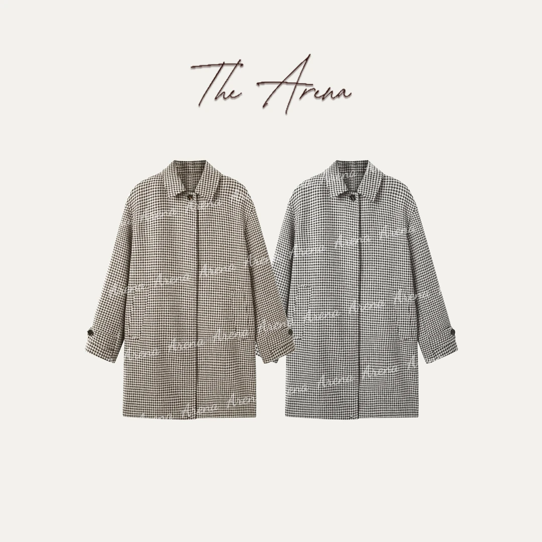 The  Arena 「维希风度」千鸟格廓形风衣2F-696