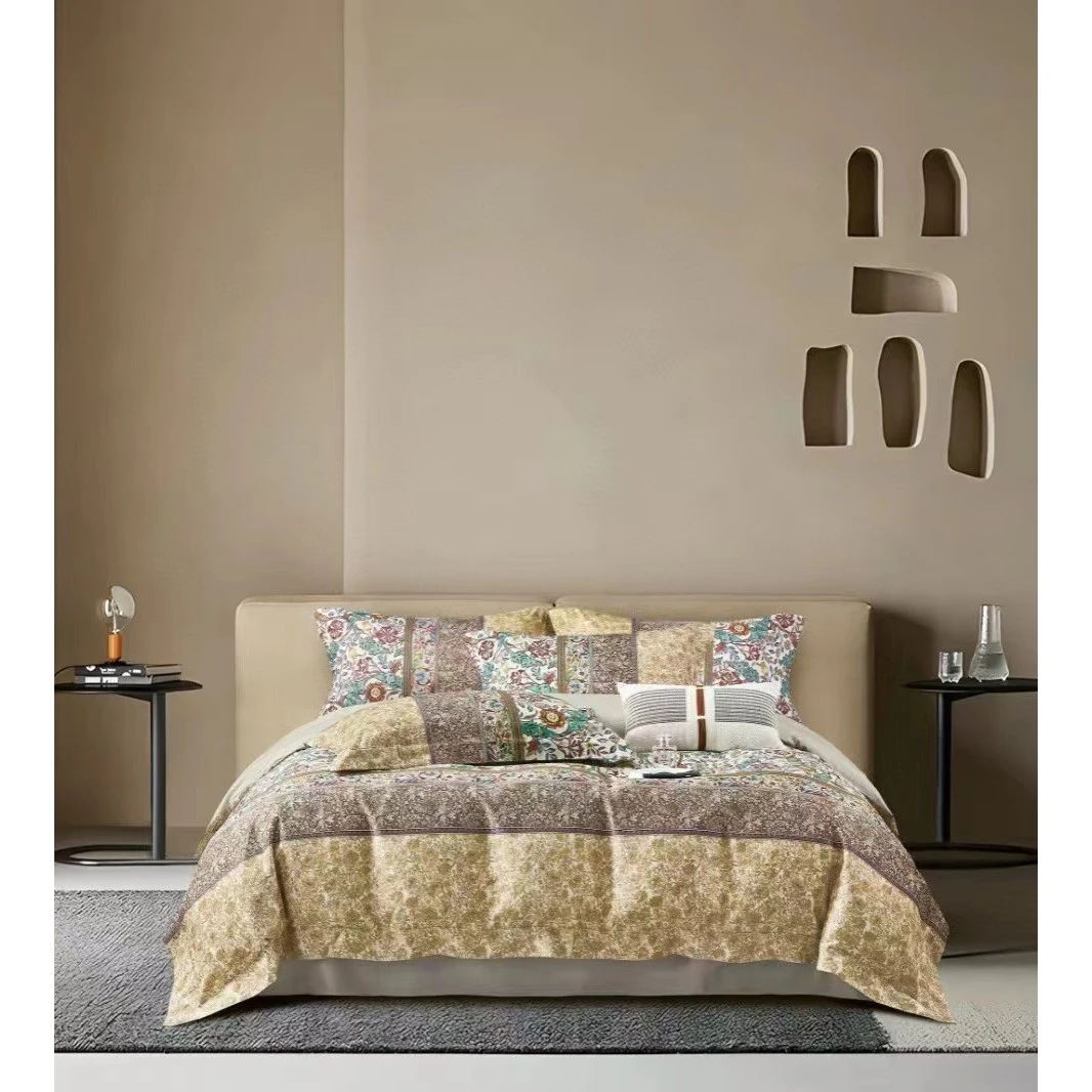 [多色]品牌2024致经典长绒棉复古经典床品四件套（金色年华挪威）