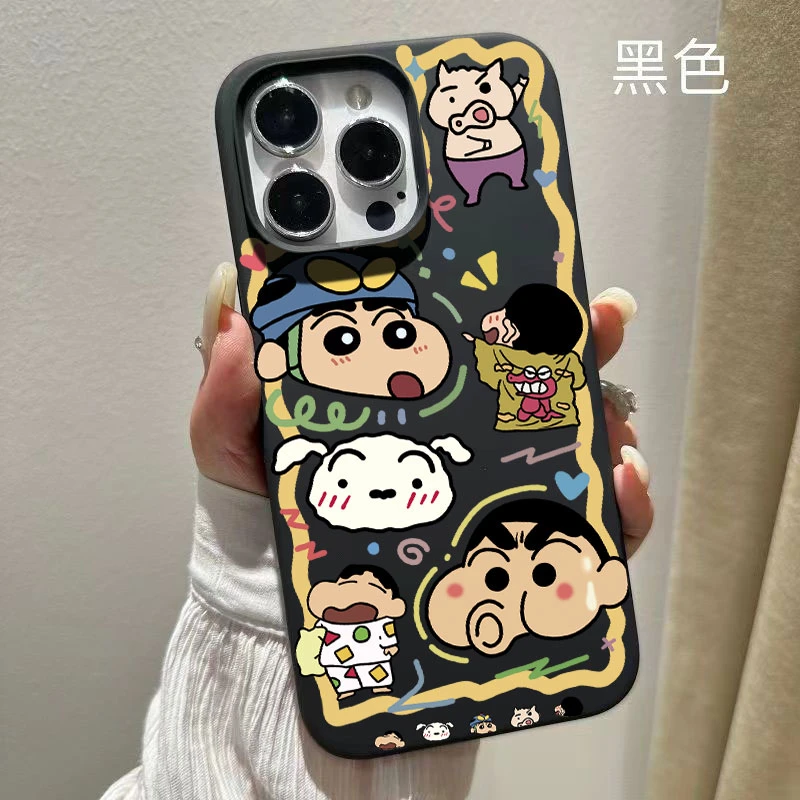 蜡笔小新苹果15/14pro手机壳13promax液态iPhone8plus/11硅胶xr