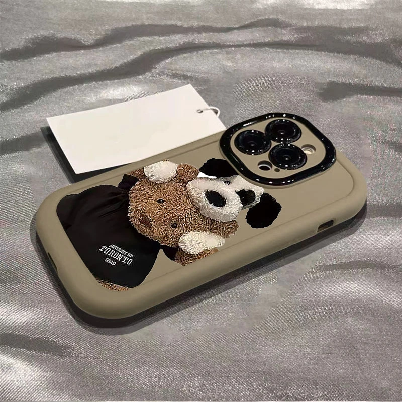 高级感小熊玩偶适用苹果15promax手机壳iphone14全包13/12/11/x