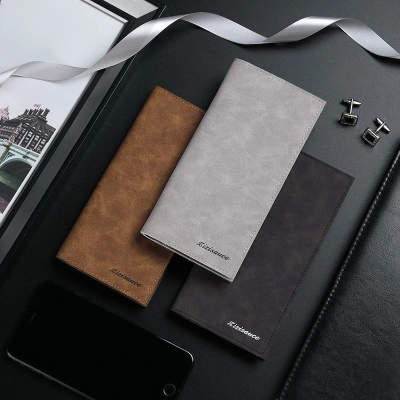 男士钱包长款超薄青年多卡位休闲皮夹卡包日韩潮学生个性复古钱夹