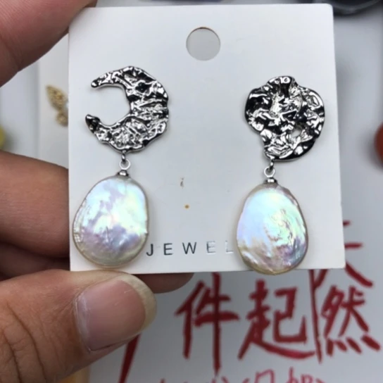 淡水珍珠耳饰银S925镶嵌