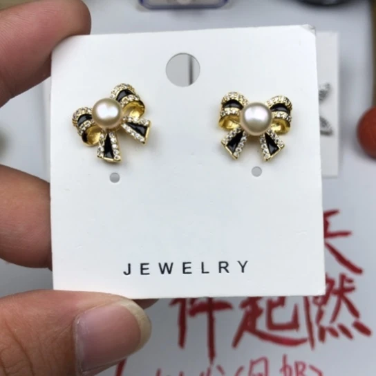 淡水珍珠耳饰银S925镶嵌