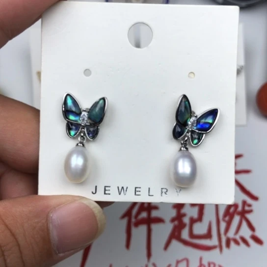 淡水珍珠耳饰银S925镶嵌