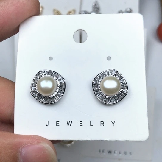 淡水珍珠耳饰银S925镶嵌