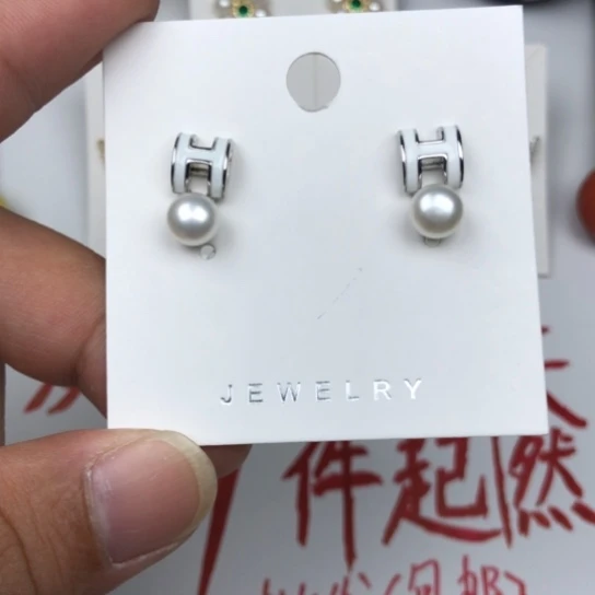 淡水珍珠耳饰银S925镶嵌