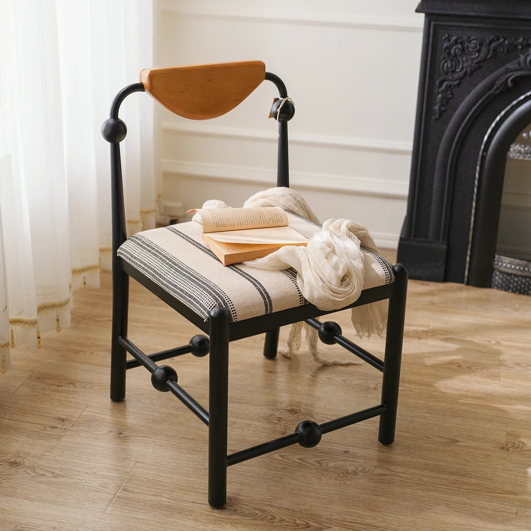 中古实木餐椅家用靠背化妆椅夏克椅日式民宿绳编餐桌椅子