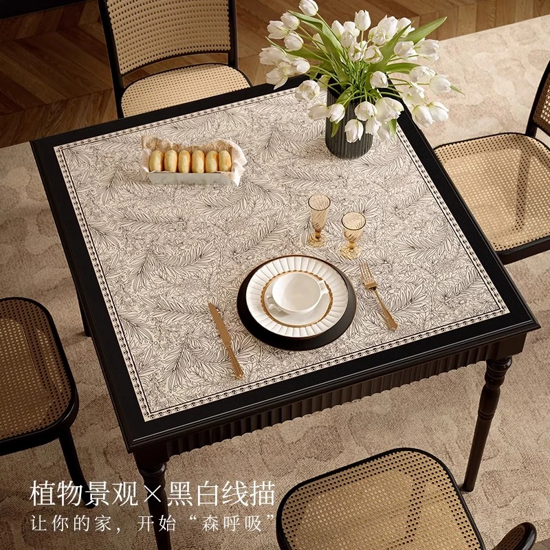 范居方桌垫中古风高档麻将桌垫防水防油防尘皮革桌垫定制莫里斯