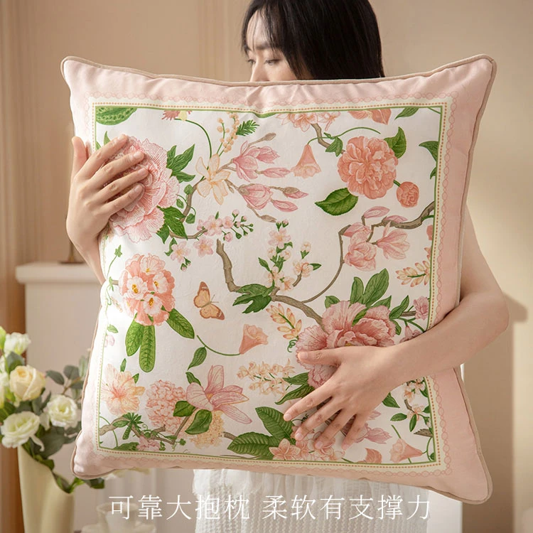 范居美式客厅沙发靠背超大靠垫床头抱枕套靠枕轻奢高级感松弛感