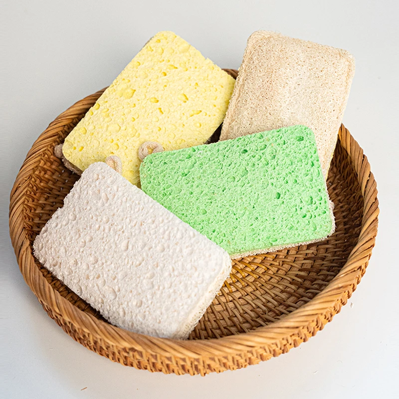 丝瓜络木浆洗碗海绵厨房清洁去污海绵擦丝瓜瓤刷碗抹布双面百洁布