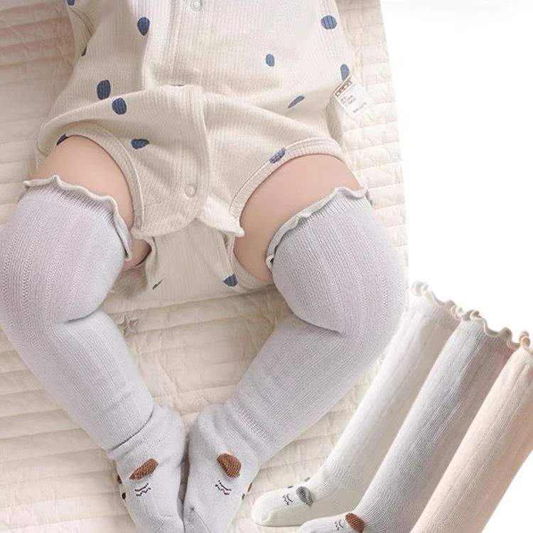 【志杰】婴儿袜子宝宝春秋冬过膝袜男女新生儿童松口不勒腿纯色棉