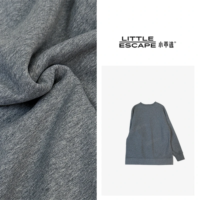 小乖逃Q灰色卫衣加绒加厚秋冬三条圆领百搭6035