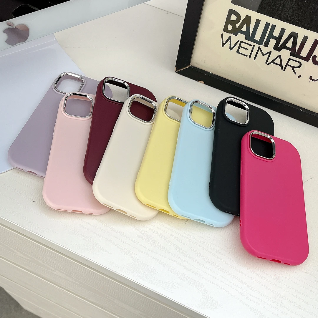 简约椭圆适用苹果15promax手机壳14/13电镀iPhone12/11软壳x/xr