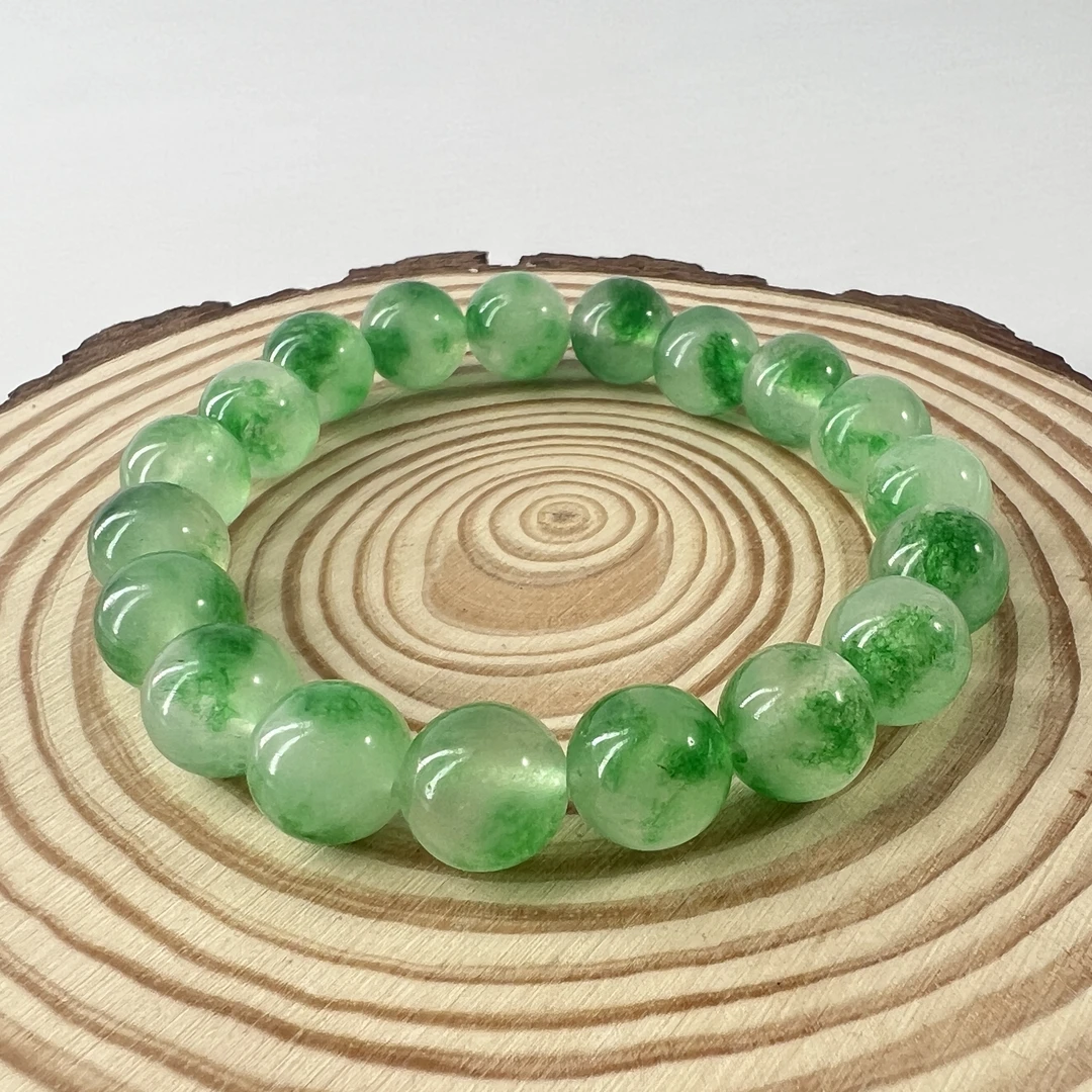 【闪购商品】老矿料   绿飘花手串   未镶嵌C05