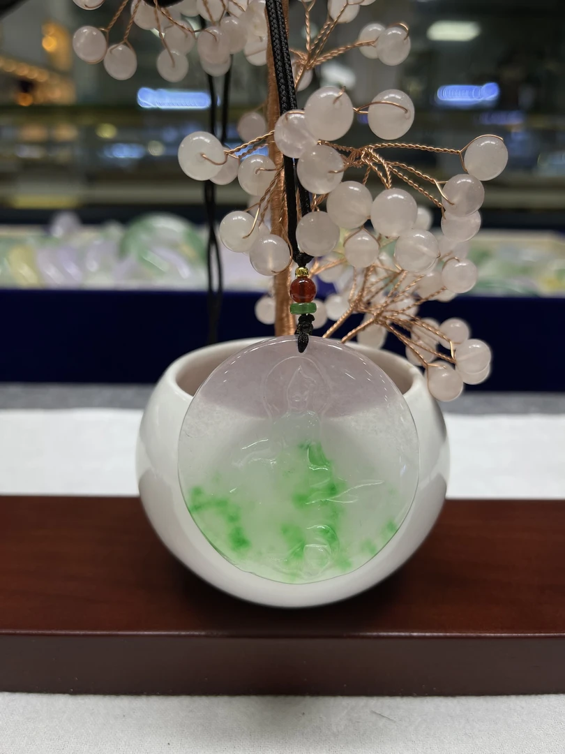 【闪购商品】春彩飘花观音  吊坠未镶嵌A24