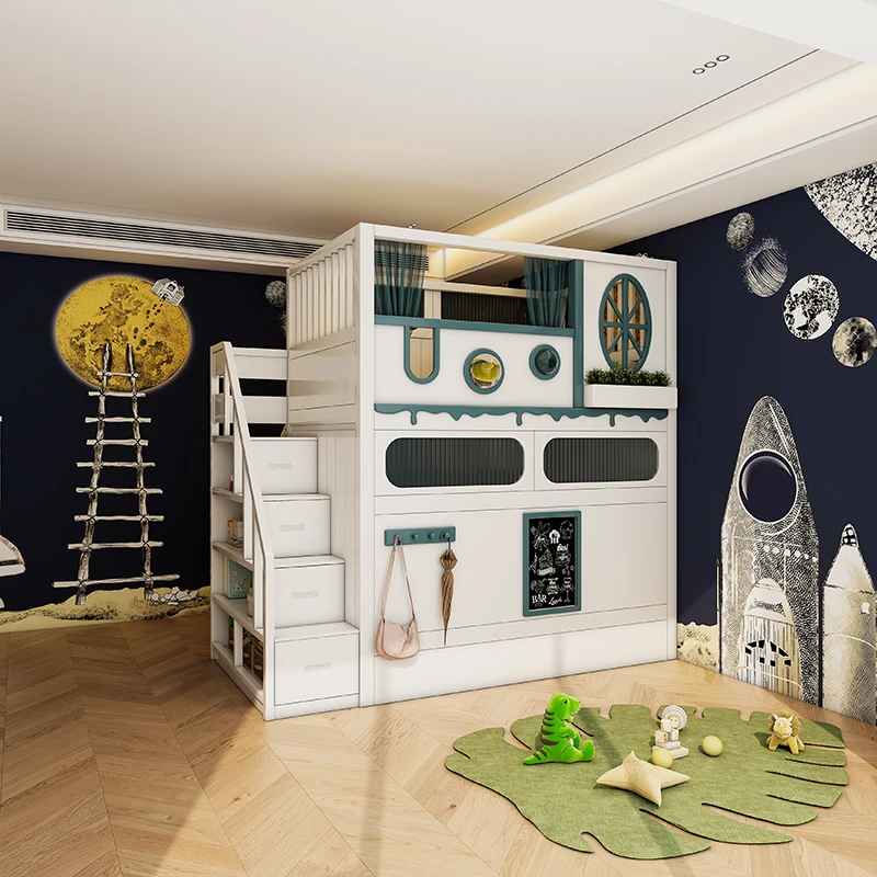 风赞姐弟s型上下床实木双人高低床子母床小户型兄妹一间房勿扰床