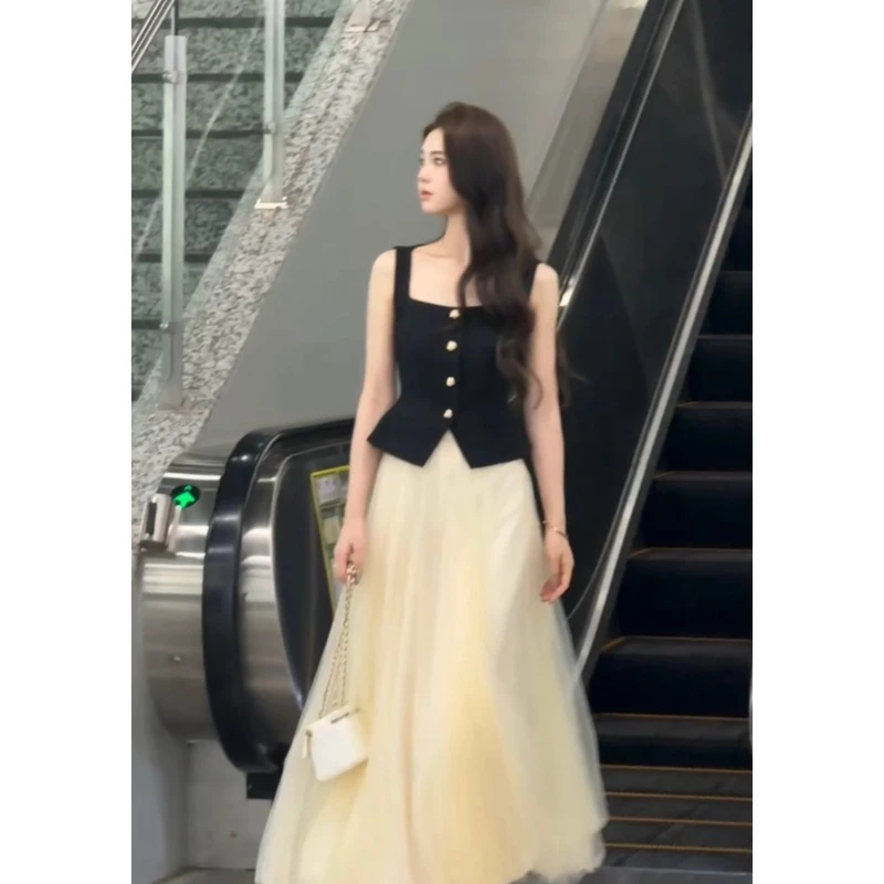 【白浅公主】法式气质小香马甲大摆裙套装 LL9190+LL9195