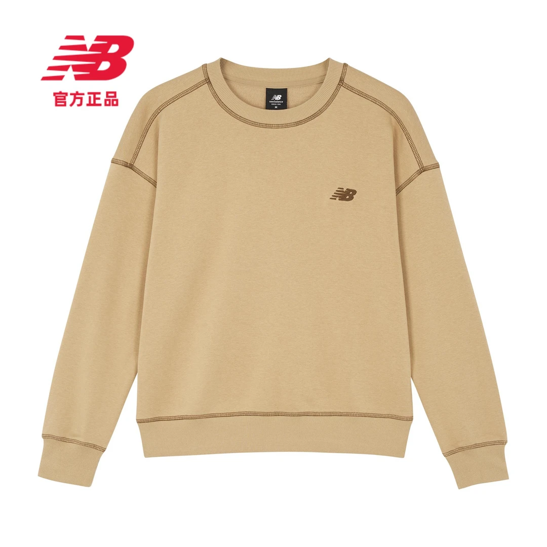 New Balance NB官方女款纯色时尚休闲运动风圆领针织上衣AWT33326