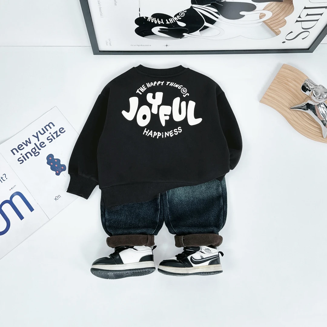 儿童卫衣加绒款长袖2024新款秋冬装男童 D-FB24214 悠悠童话童装