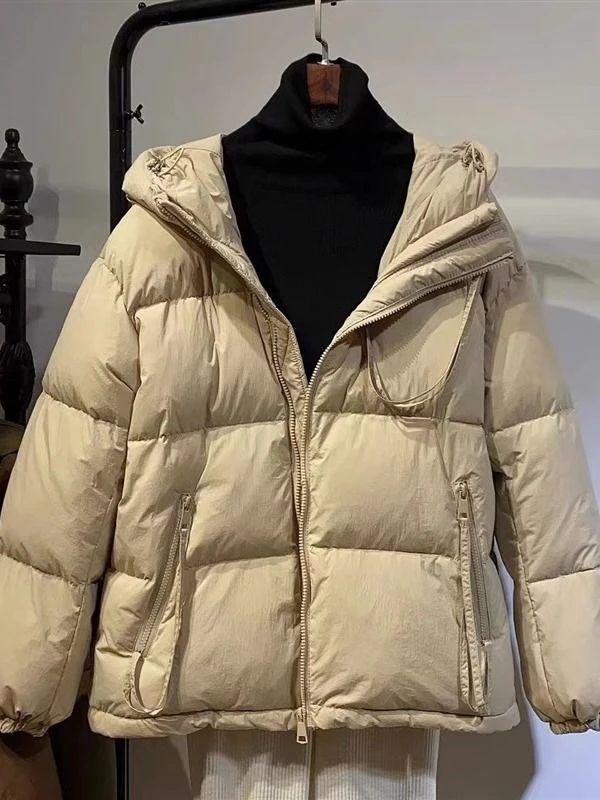 乐甄选羽绒服秋冬季韩版短款加厚保暖羽绒服女连帽外套小个子宽松