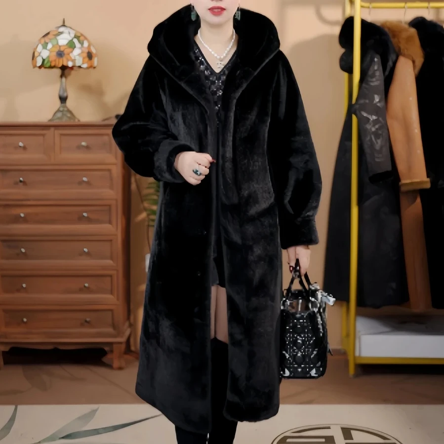 2024冬季新款高端时尚连帽大衣百搭显瘦保暖气质女士外套