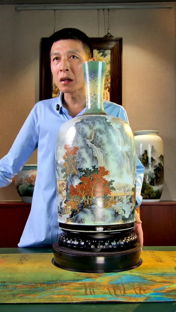 【闪购商品】瓶景德镇陶东方陶瓷艺术作品瓷板画花瓶摆件