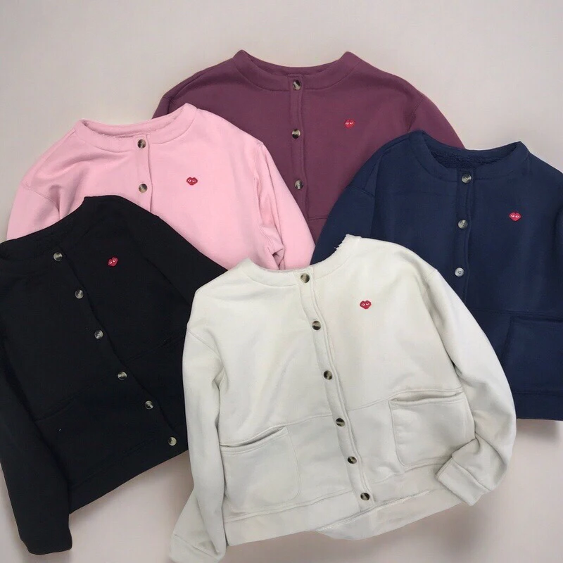 冬款特价-加绒外套- 1012开衫时尚重工爱心插肩袖