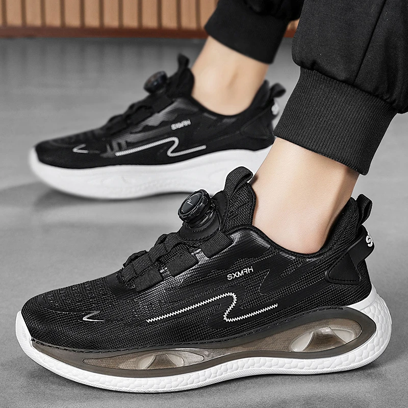 双星旋转纽扣男鞋新款夏季透气软底网面老爹运动休闲跑步厚底潮鞋